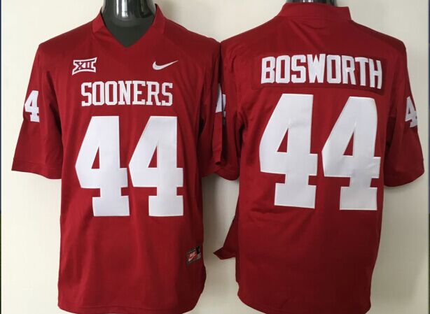 Men Oklahoma Sooners #44 Bosworth Red Nike 2025 NCAA Jersey